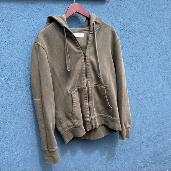 Buck Mason Taupe Zip-Up Hoodie - Picture 4 of 6